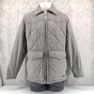 Vintage Schott NYC Western Jacket Men Medium Gray Puffer Cowboy‎ Outdoors Chore